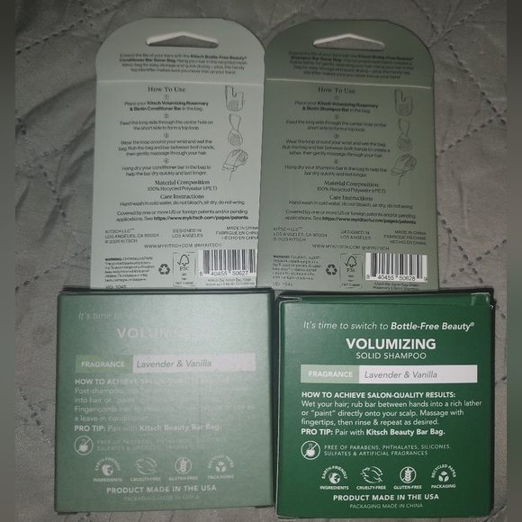 KITSCH Solid Shampoo and Conditioner Rosemary & Biotin Set New w/ Bar Saver Bags - Picture 4 of 4